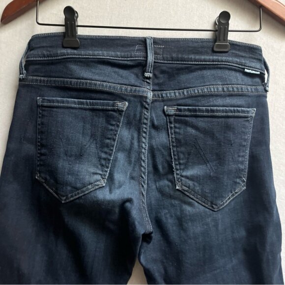 Mother The Rascal Dark Blue Women's Distressed Slim fit Jeans Sz 27 - Picture 3 of 15